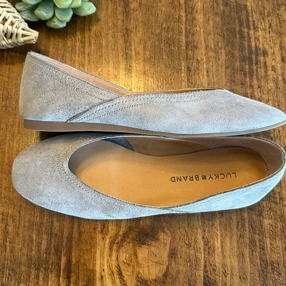Lucky Brand | Alba Skimmer D'Orsay Flats - Metallic Pewter, Size 7 - Picture 4 of 7